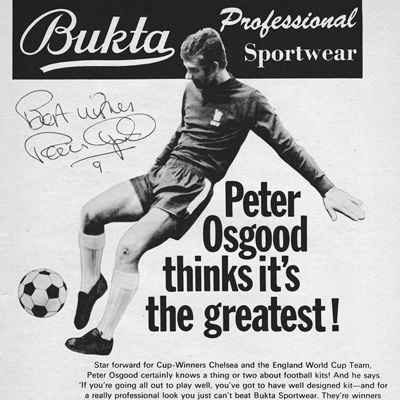 Peter-Osgood-autograph-signed-chelsea-football-memorabilia-bukta-sports-advert-goal-magazine-soccer-england-striker