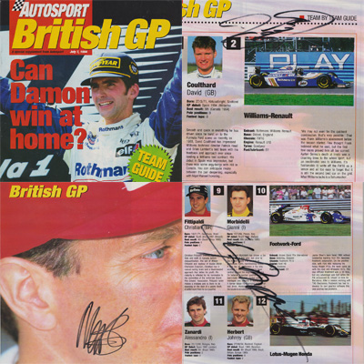 Autosport-1994-British-Grand-Prix-GP-preview-magazine-signed-david-coulthard-martin-brundle-ron-dennis-jean-alessi-damon-hill-autograph-f1-formula-one-memorabilia
