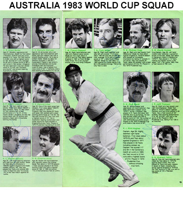 Australia-cricket-memorabilia-player-1983-world-cup-dennis-lillee-autograph-wessels-lawson-rod-marsh-hogan-yallop-macleay-aussies-baggy-green