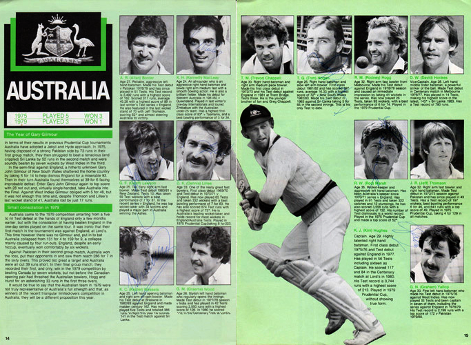 Australia-cricket-memorabilia-player-autographs-1983-world-cup-dennis-lillee-kepler-wessels-geoff-lawson-rod-marsh-tom-hogan-graham-yallop-ken-macleay-aussies