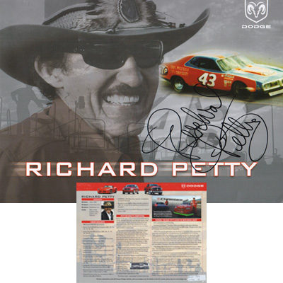 Richard-Petty-autograph-signed-NASCAR-memorabilia-dodge-motor-racing-the-king-daytona-500-biography-career-records