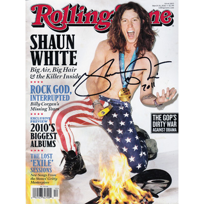 Shaun-White-autograph-signed-snowboarding-memorabilia-X-Games-Olympics-gold-medal-flying-tomato-half-pipe-USA-olympian-extreme-winter-Rolling-Stone-magazine-cover