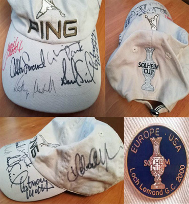 Solheim-Cup-golf-cap-2000-loch-lomond-annika-sorenstam-autograph-charlotta-catriona-matthew-team-europe-winners-usa-womens-memorabilia
