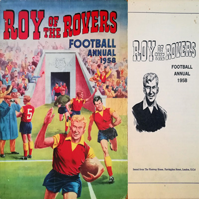 Roy-of-the-Rovers-football-memorabilia-roy-race-1958-annual-cover-art-soccer-comic-strip-melchester-rovers