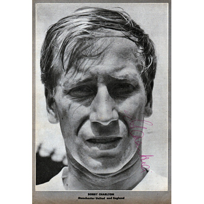 Sir-Bobby-Charlton-autograph-signed-Man-Utd-football-memorabilia-England-Busby-Babes-1966-world-cup-winner