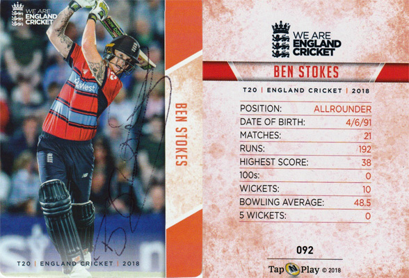 Ben-Stokes-signed-we-are-england-cricket-memorabilia-2018-card-odi-captain-durham-ccc-career-stats-bio-autograph