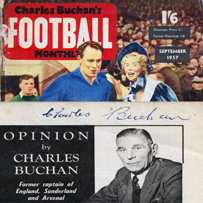 Charles-Buchan-autograph-signed-Football-Monthly-September-1957-editor-sunderland-fc-captain-woolwich-arsenal-memorabilia