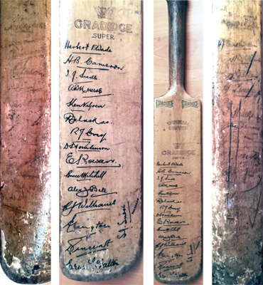 South-Africa-cricket-memorabilia-signed-mini-bat-1935-tour-of-england-team-squad-autographs-test-match-proteas